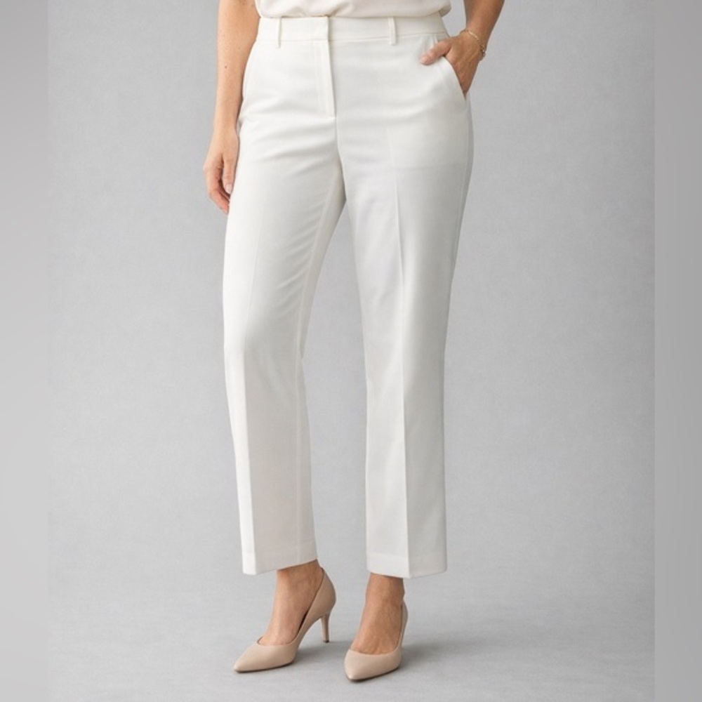 Talbots Southampton Pant White Straight Leg Trousers Women’s 14